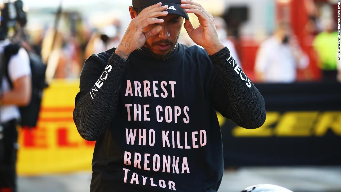 Lewis Hamilton ‘won’t stop’ his fight against racism as FIA rules out investigation into Breonna Taylor T-shirt